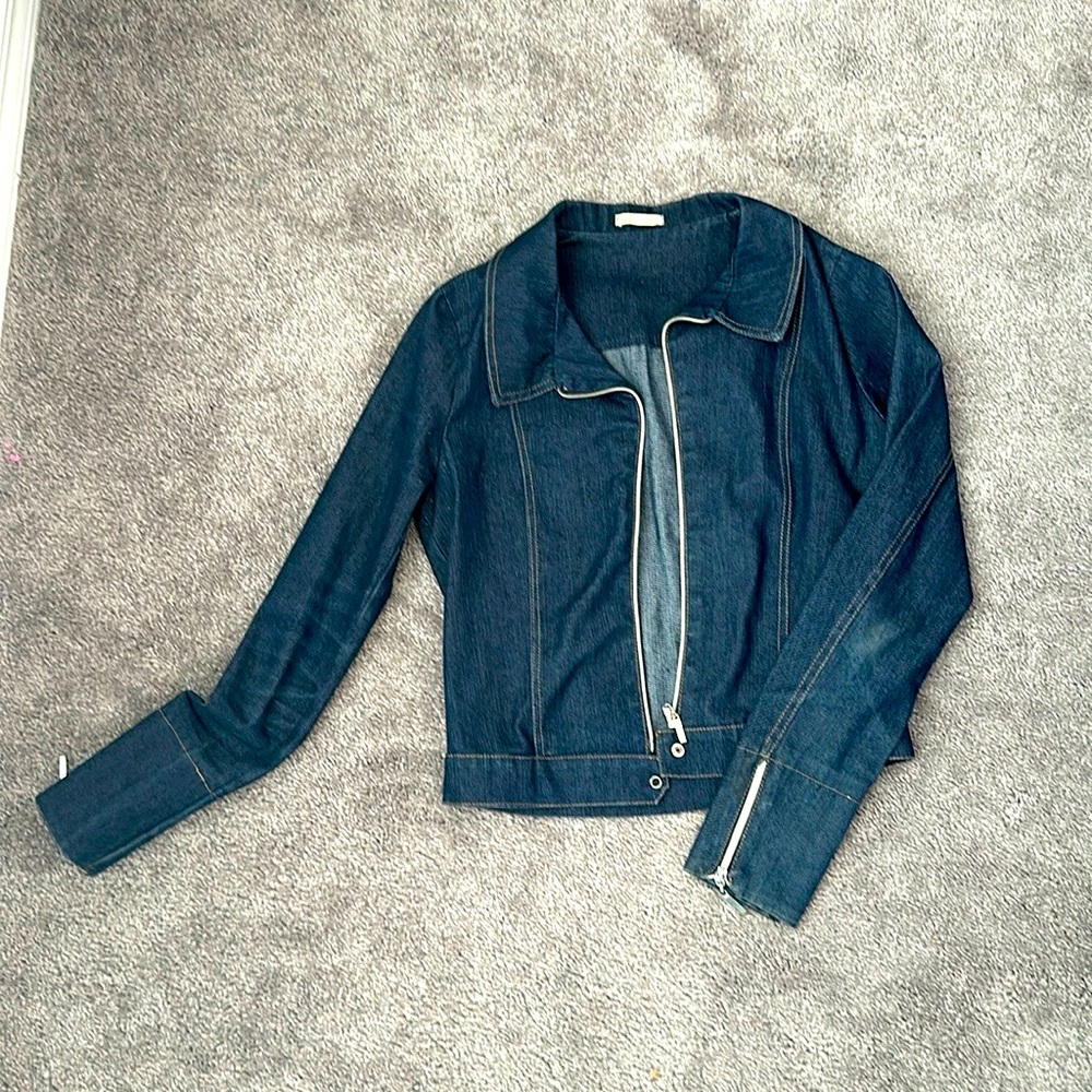 Dark jeans jacket.
